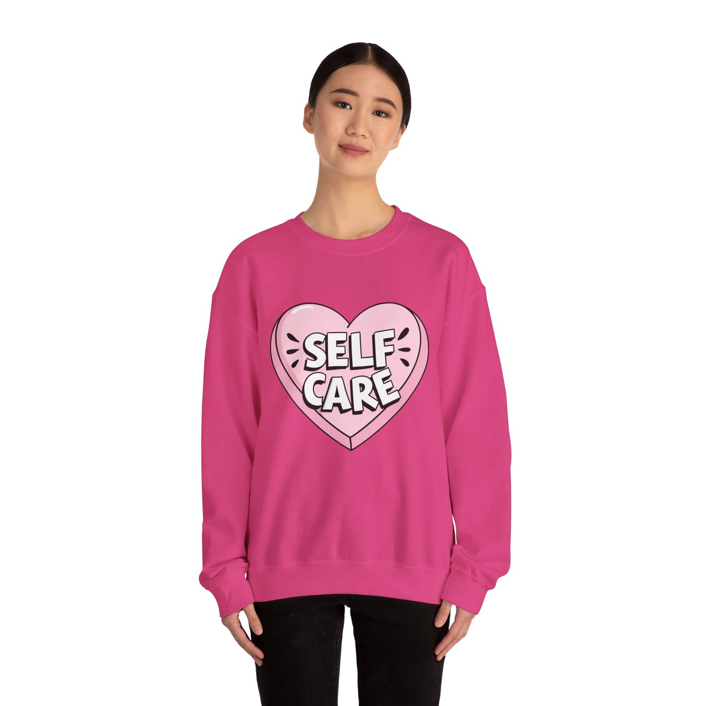 Self Care Heart shirt Unisex Heavy Blend™ Crewneck Sweatshirt