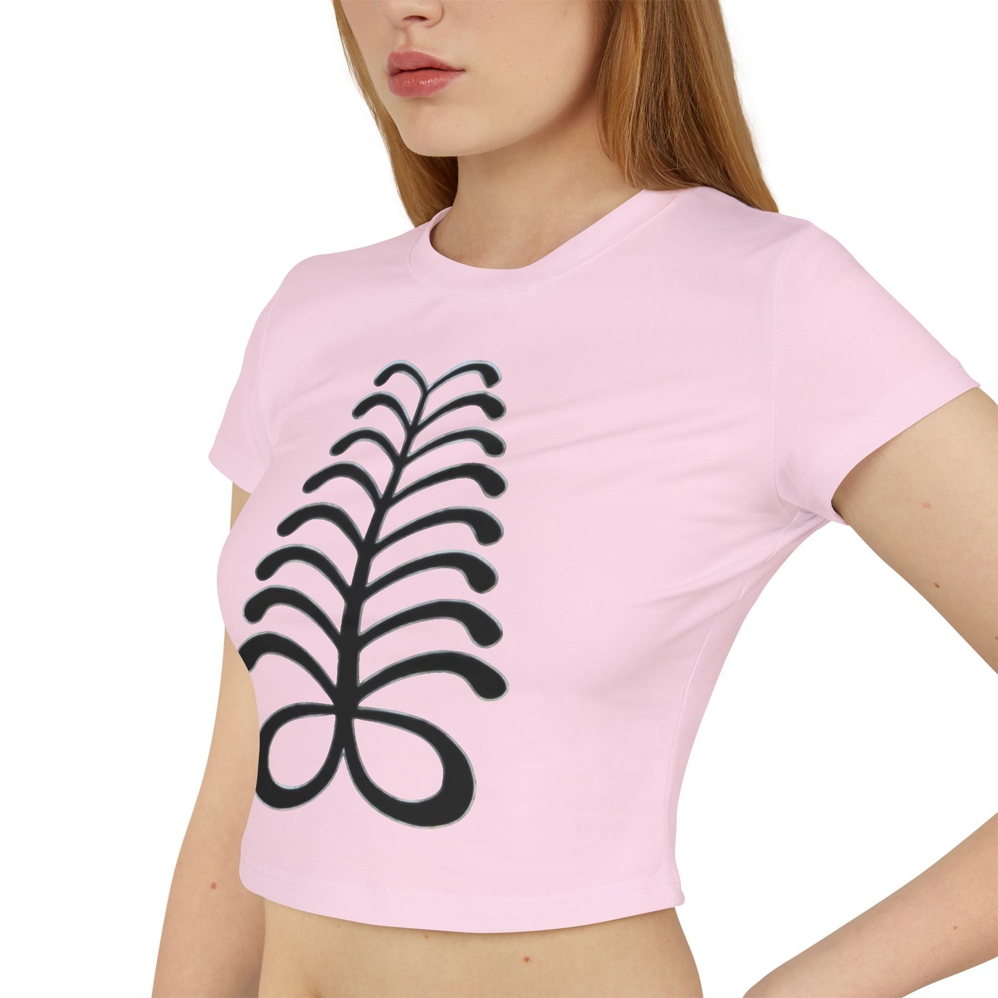 Women's Baby Tee - Aya Fern Symbol Adinkra Endurance Resourcefulness Shirt