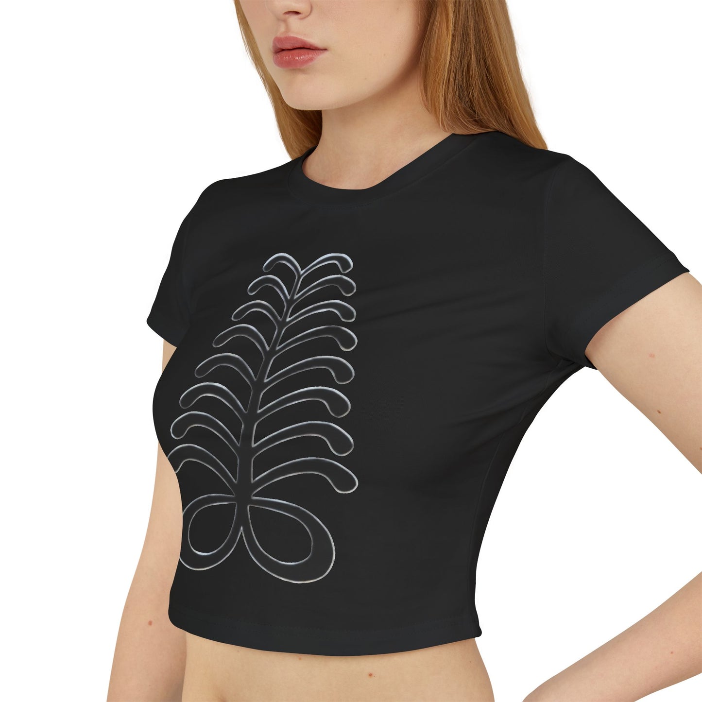 Women's Baby Tee - Aya Fern Symbol Adinkra Endurance Resourcefulness Shirt