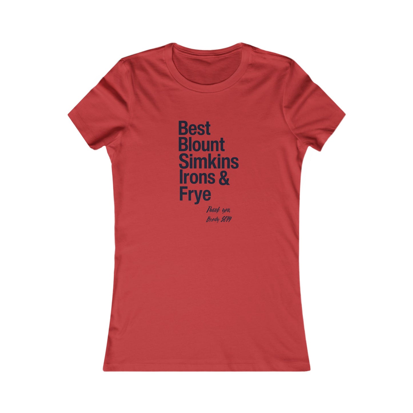 Women's Favorite Tee TOP 5 Healthcare Heros black print Thank you NC