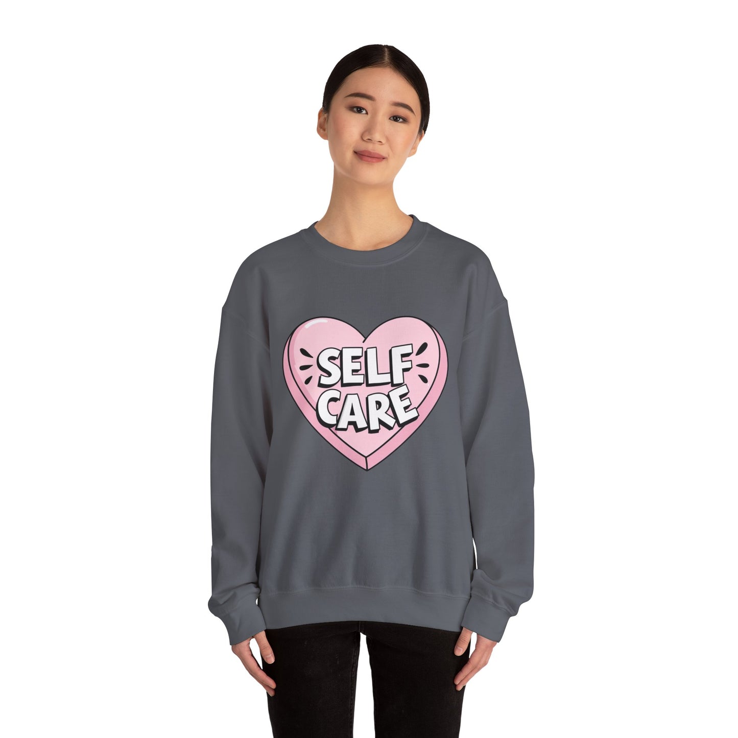 Self Care Heart shirt Unisex Heavy Blend™ Crewneck Sweatshirt