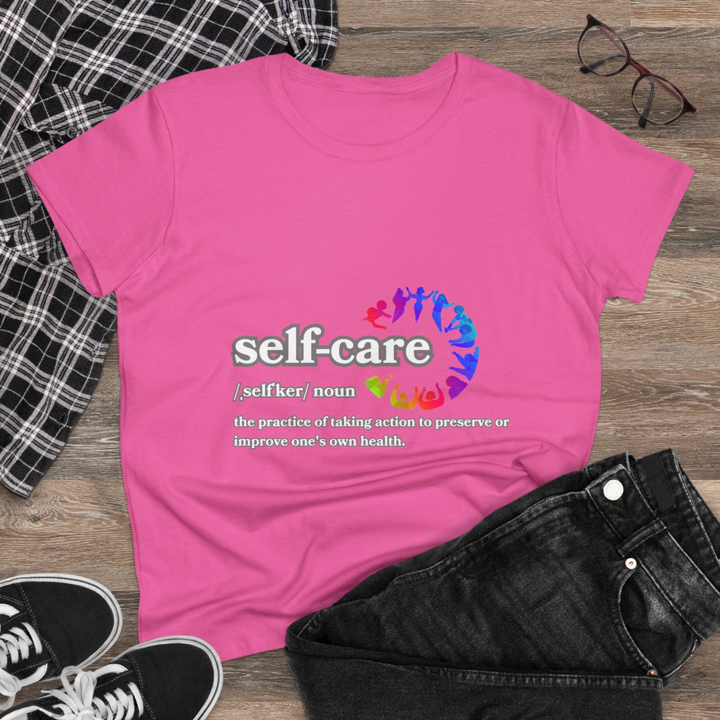 Self-Care Women's Cotton Tee - Comfortable & Empowering Shirt for Wellbeing Enthusiasts