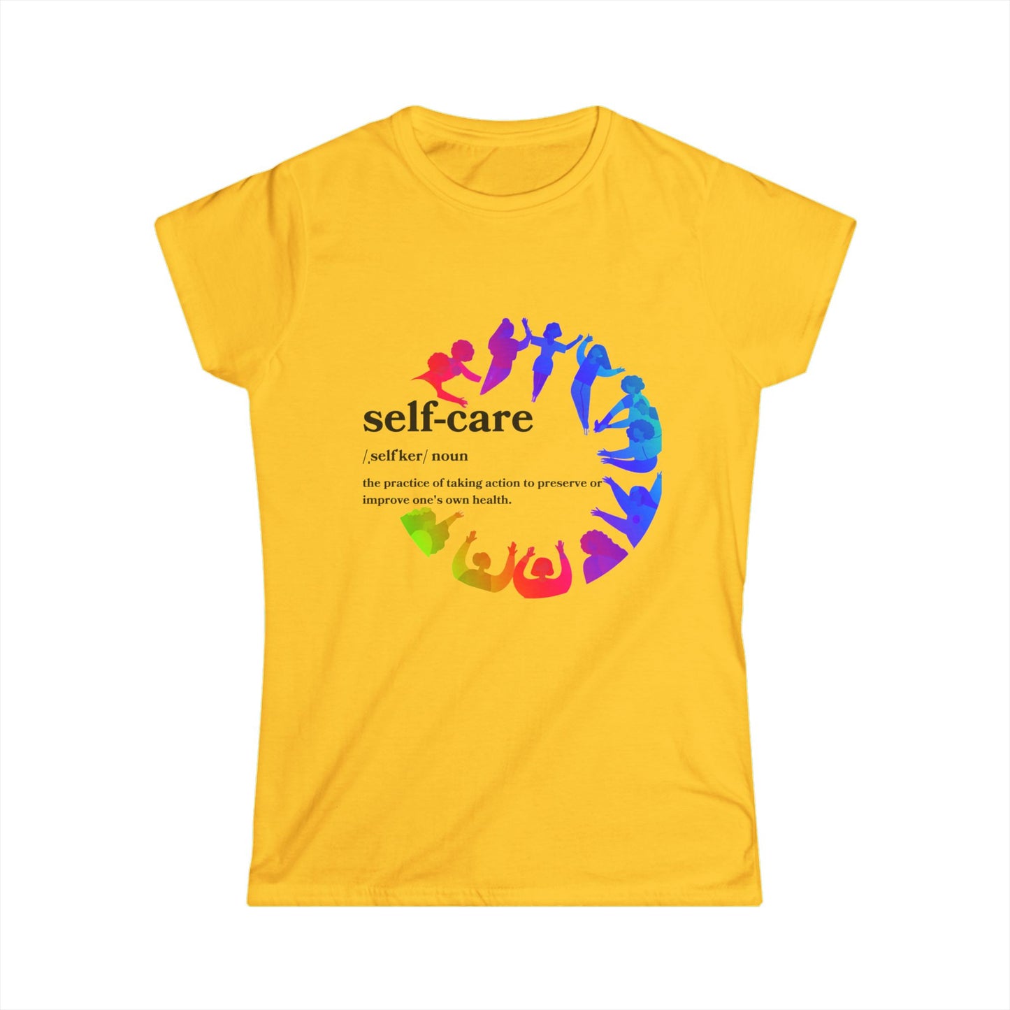 Self-Care Women's Softstyle Tee - Empowering Positive Vibes for Everyday Wellness
