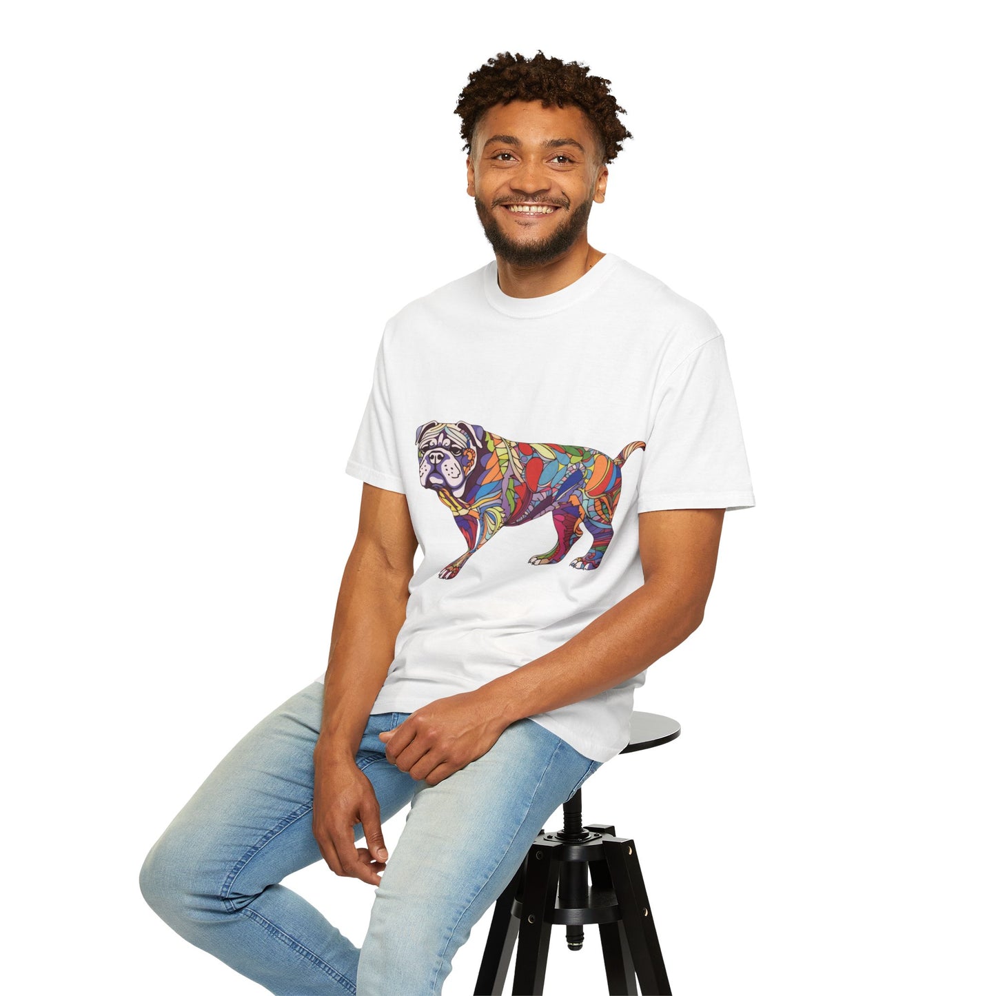 Colorful Dog Unisex Garment-Dyed T-shirt