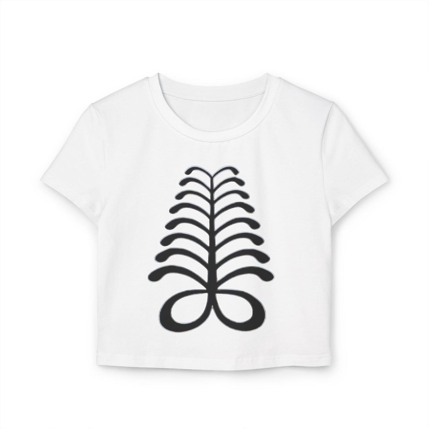 Women's Baby Tee - Aya Fern Symbol Adinkra Endurance Resourcefulness Shirt