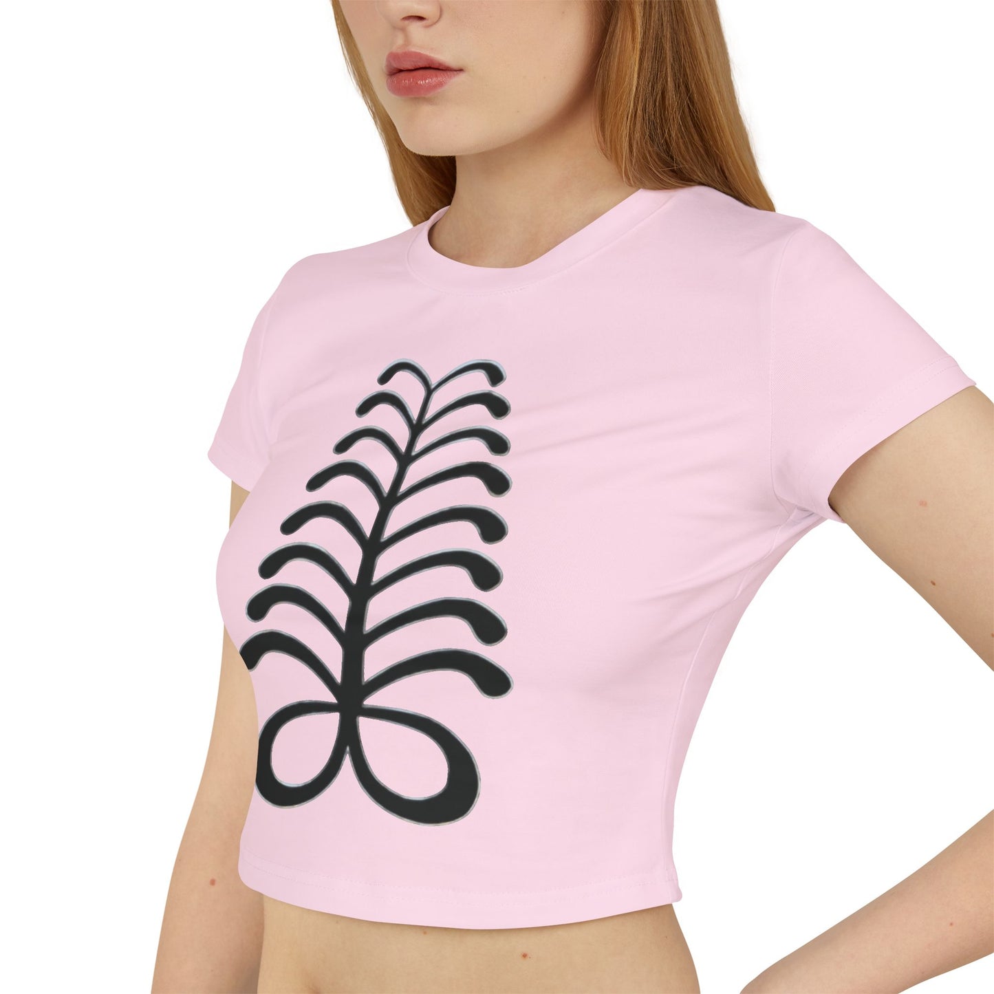 Women's Baby Tee - Aya Fern Symbol Adinkra Endurance Resourcefulness Shirt