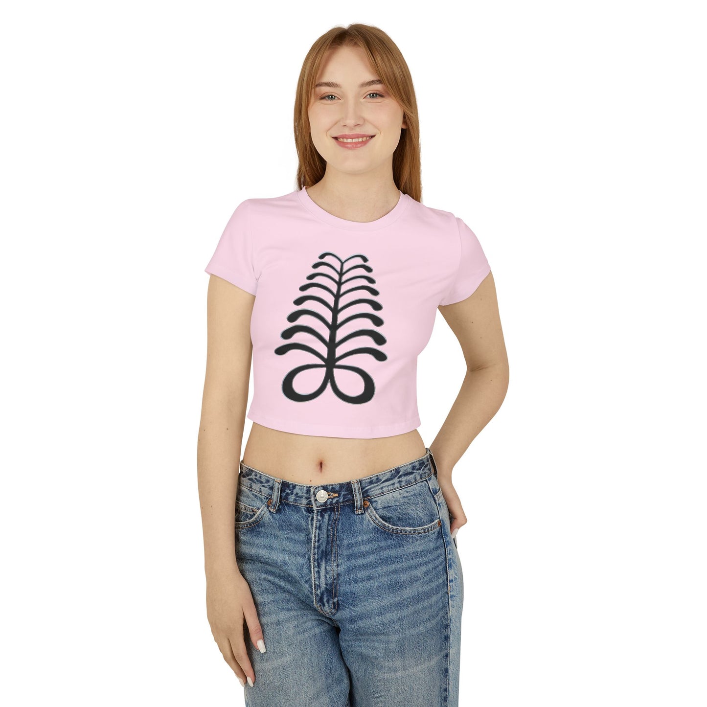 Women's Baby Tee - Aya Fern Symbol Adinkra Endurance Resourcefulness Shirt