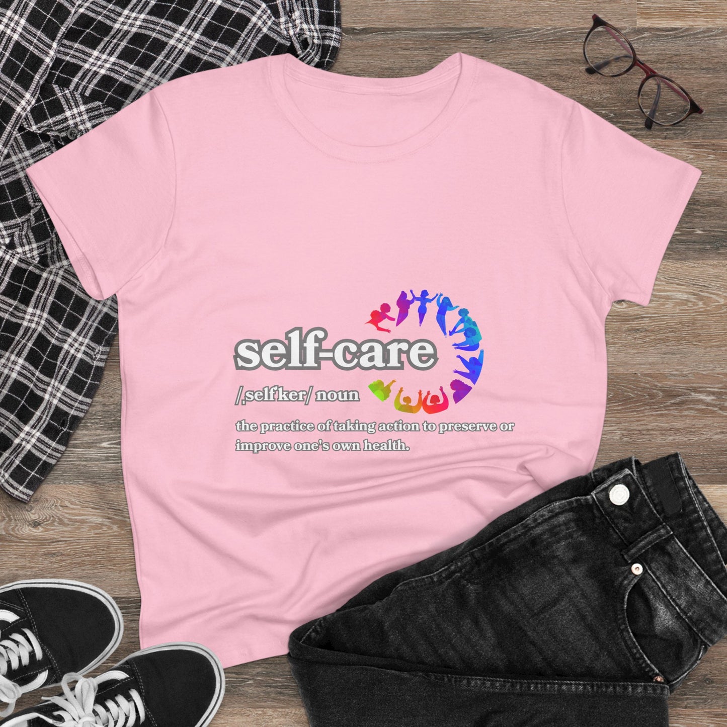 Self-Care Women's Cotton Tee - Comfortable & Empowering Shirt for Wellbeing Enthusiasts