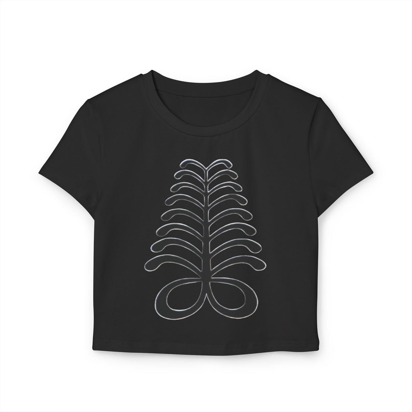Women's Baby Tee - Aya Fern Symbol Adinkra Endurance Resourcefulness Shirt