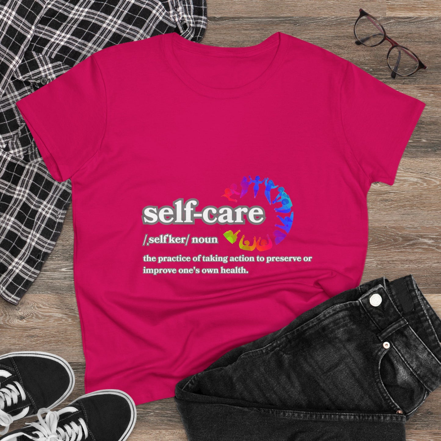 Self-Care Women&#039;s Cotton Tee - Comfortable & Empowering Shirt for Wellbeing Enthusiasts