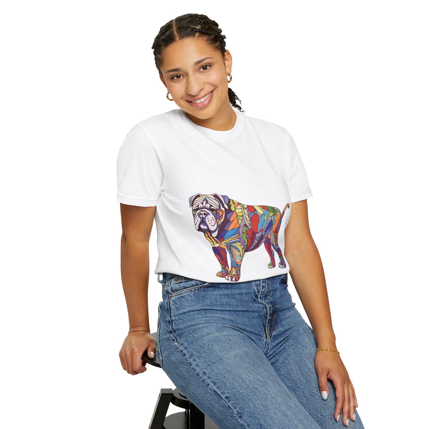 Colorful Dog Unisex Garment-Dyed T-shirt