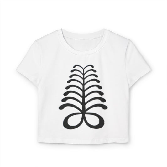 Women's Baby Tee - Aya Fern Symbol Adinkra Endurance Resourcefulness Shirt