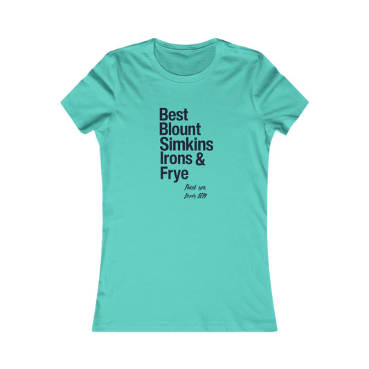 Women's Favorite Tee TOP 5 Healthcare Heros black print  Thank you NC