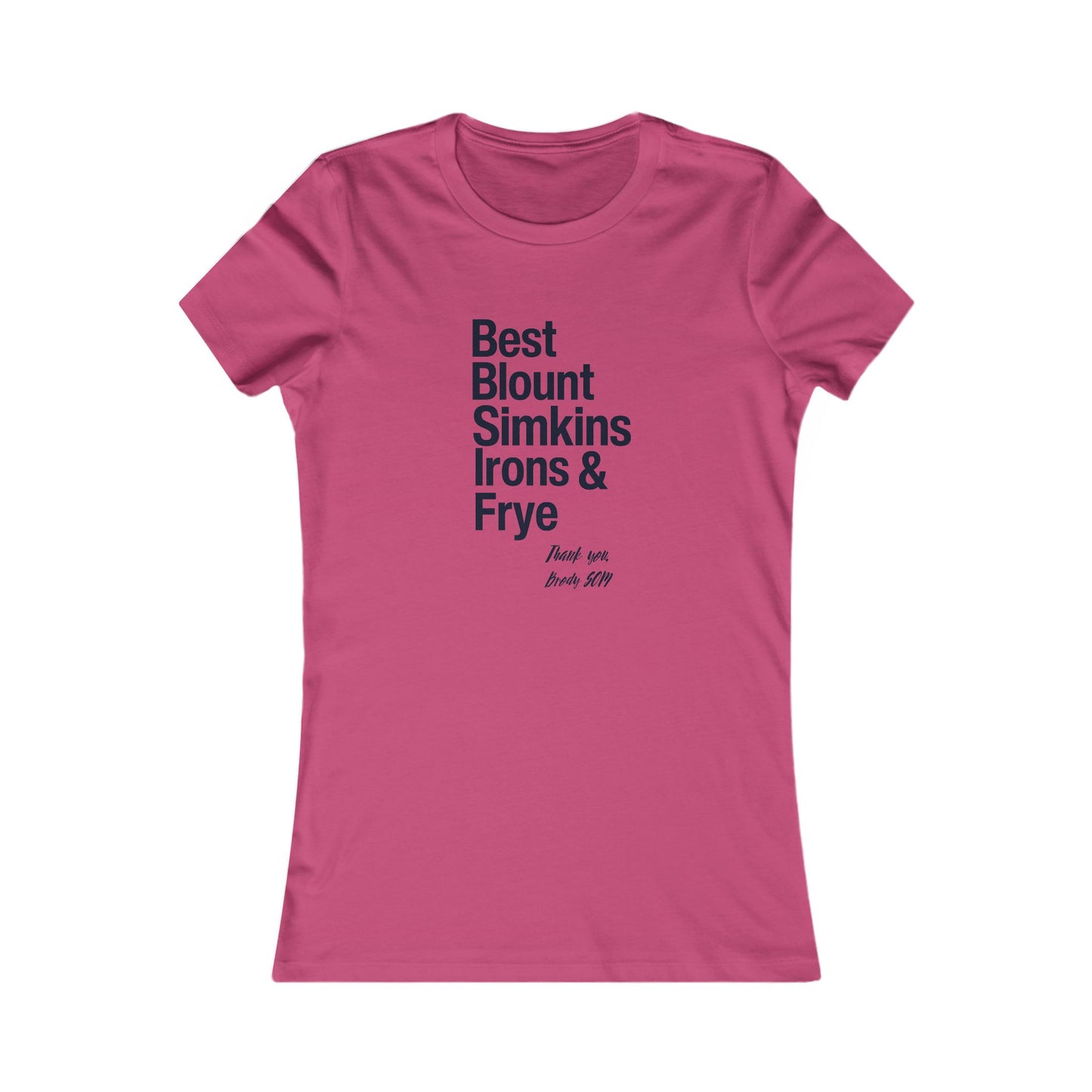 Women's Favorite Tee TOP 5 Healthcare Heros black print  Thank you NC