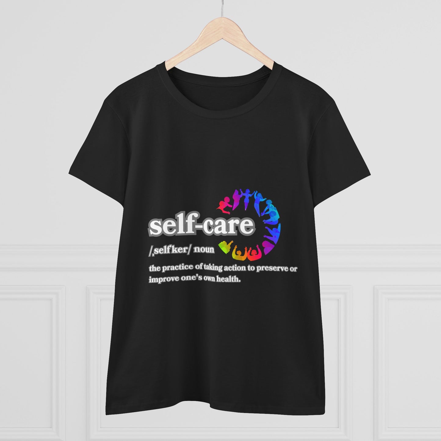 Self-Care Women&#039;s Cotton Tee - Comfortable & Empowering Shirt for Wellbeing Enthusiasts