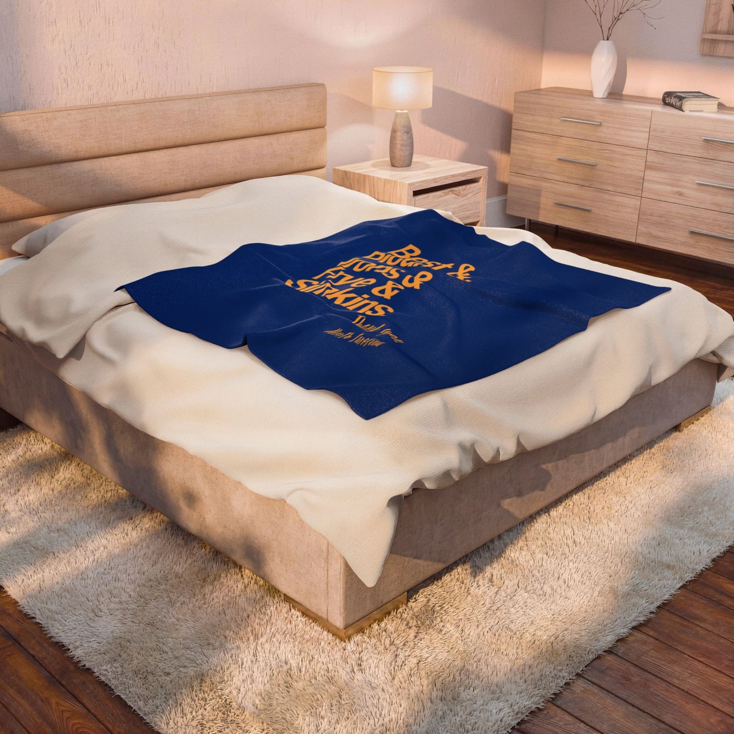 Velveteen Plush Blanket — Blue Team Roster Typography Throw (Best & Blount & Irons & Frye & Simkins)