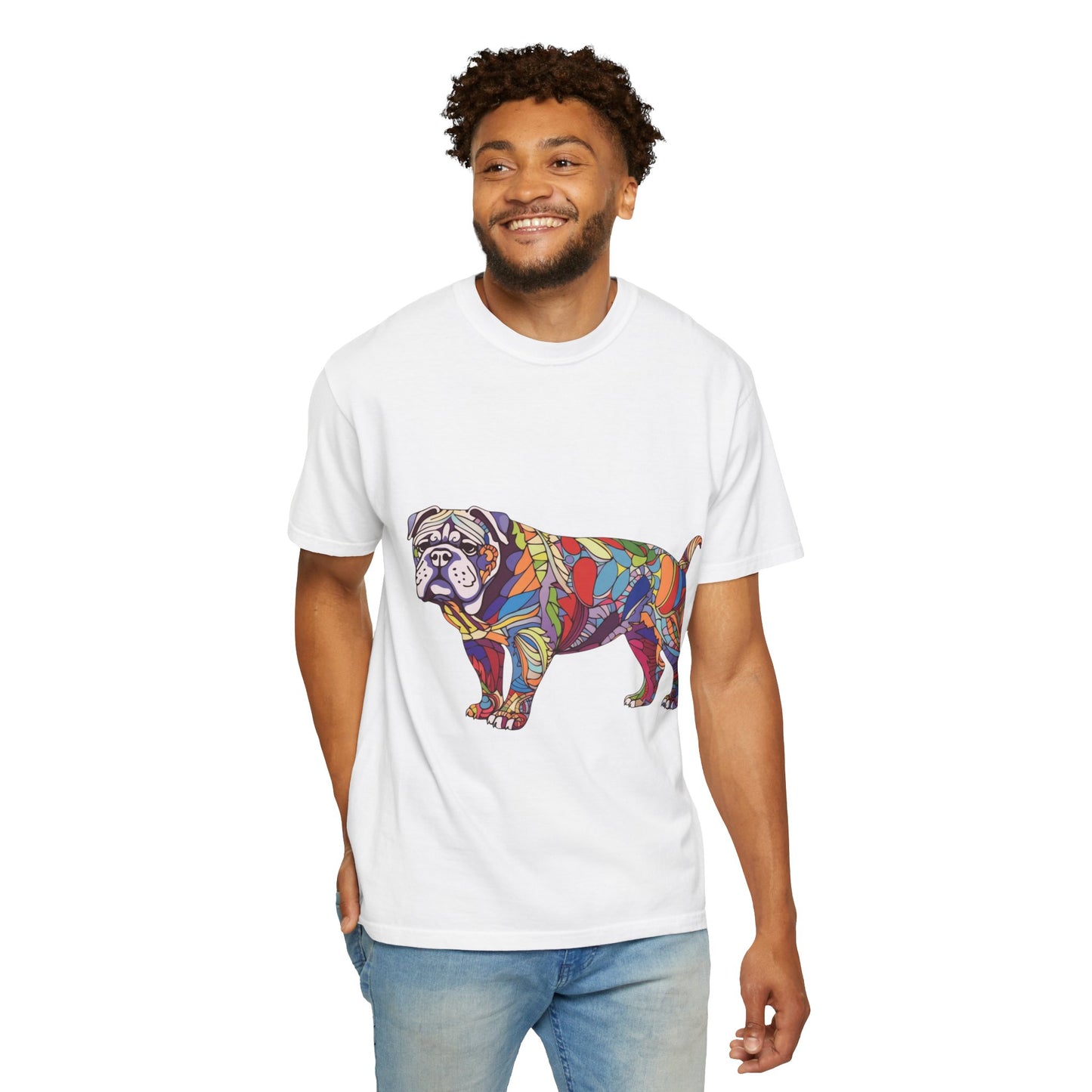 Colorful Dog Unisex Garment-Dyed T-shirt