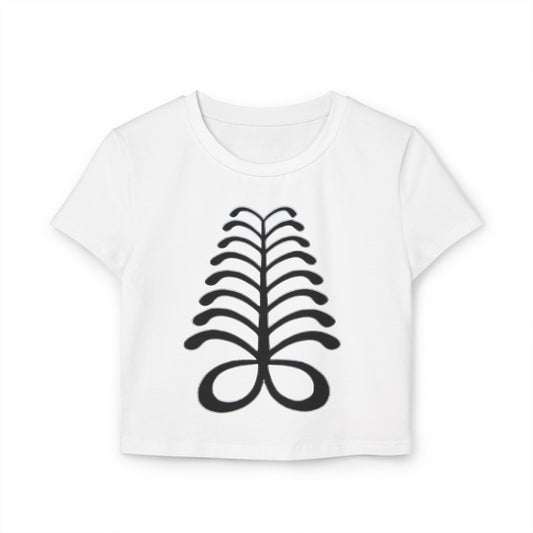 Women's Baby Tee - Aya Fern Symbol Adinkra Endurance Resourcefulness Shirt