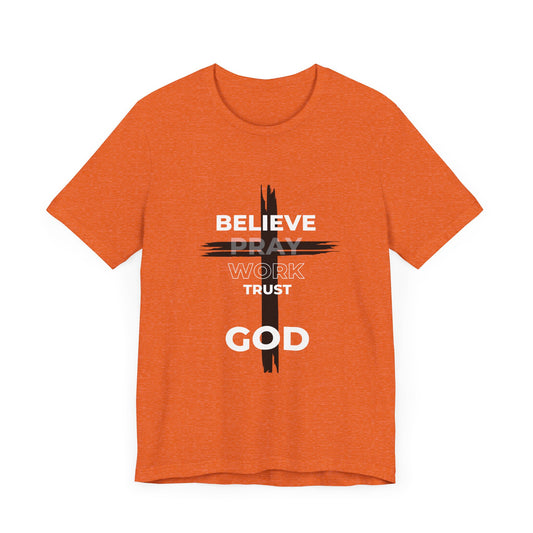 Faith-Inspired Unisex Short Sleeve Tee - Bold Cross Design